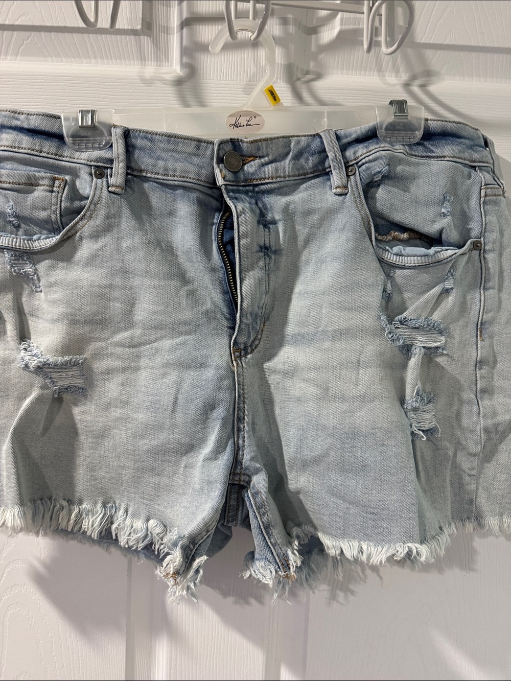 KanCan Light Blue Distressed Denim Shorts